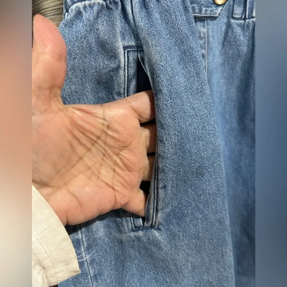 Vintage Eddie Bauer Denim Sleeveless Zip-Up Romper Size S - Picture 4 of 7